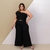 Macacão Plus Size Feminino Uma Manga Babado Com Cinto 0523