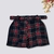 Imagem do Short Feminino Plus Size Estampado Xadrez Cinto Alfaiataria 0285