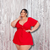 Macaquinho Plus Size Feminino Short Saia Aberto Cintura 0439 - Bellucy Modas