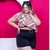Conjunto Plus Size Feminino Ciganinha Lastec Estampado Short com Cinto 0231 - comprar online