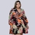 Vestido Feminino Plus Size Estampado Manga Longa Rodado