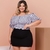 Conjunto Plus Size Cropped Cigana + Shorts Saia Trançado 0512