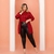 Conjunto Plus Size Blusa + Cardigan + Calça + Cinto 0010 na internet