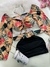 Conjunto Feminino Cropped Estampado Manga Longa Saia Cinto - comprar online