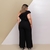 Macacão Plus Size Feminino Uma Manga Babado Com Cinto 0523 - loja online