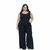 Imagem do Macacão Plus Size Feminino Pantalona Fenda Lateral Com Cinto 0380