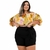 Conjunto Plus Size Cropped Ciganinha Short Laço 48 ao 52
