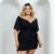 Vestido Feminino Plus Size com Saia Decote Ombro a Ombro - Bellucy Modas