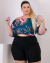 Conjunto Plus Size Blusa Ciganinha Short Feminina Plus Size - loja online