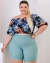 Conjunto Plus Size Blusa Ciganinha Short Feminina Plus Size na internet