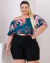 Conjunto Plus Size Blusa Ciganinha Short Feminina Plus Size - loja online
