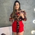 Conjunto Feminino Short Blusa Ciganinha Manga Estampada 0314 - Bellucy Modas