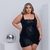 Vestido Plus Size Festa Balada Todo em Paetê Alça 0590 - comprar online