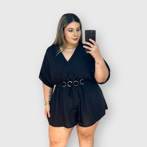 Macaquinho Plus Size Feminino Soltinho Argolas 0650