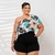 Conjunto PLus Size Feminino Estampado Short + Cinto Cropped 0437 - comprar online