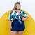 Conjunto Plus Size Cropped Amarrar Short + Cinto Veste 48 52 0139