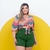 Conjunto Plus Size Cropped Amarrar Short + Cinto Veste 48 52 0139