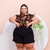 Conjunto Feminino Plus Size Short e Blusa Estampada 0255
