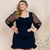 Vestido Plus Size Feminino Manga Tule Babado Roupa Plus Size - Bellucy Modas