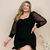 Vestido Plus Size Feminino Manga Tule Babado Roupa Plus Size - comprar online