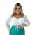 Cropped Plus Size Feminino Manga Longa Tule c Crodão Busto