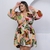 Vestido Feminino Plus Size Estampado Manga Longa Rodado na internet
