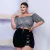 Conjunto Feminino Plus Size Cropped Ciganinha Short Saia