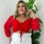 Cropped Plus Size Feminino Manga Longa Tule c Crodão Busto na internet
