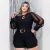 Macaquinho Feminino Plus Size Detalhes Com Tule e Cinto