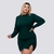Imagem do Vestido Feminino Plus Size Tubinho Com Manga Longa 0317