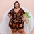 Macaquinho Feminino Plus Size Estampado Curto XGG 0256