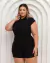 Macaquinho Plus Size C Faixa Fecho em Botoes na Frente 0456 - Bellucy Modas