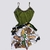 Conjunto Feminino Blusa perolas Short Estampado cinto 0235 - comprar online