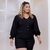 Macaquinho Plus Size Feminino Curto Manga Longa com botões - loja online