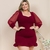Imagem do Vestido Plus Size Feminino Manga Tule Babado Roupa Plus Size