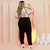 Imagem do Conjunto Plus Size Blusa Amarrar Calça Roupas Femininas