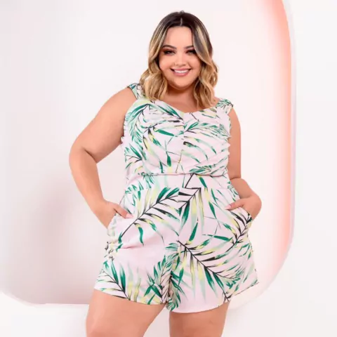 Macaquinho Feminino Estampado Roupas Femininas G XG