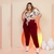 Conjunto Plus Size Blusa Amarrar Calça Roupas Femininas na internet