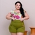 Conjunto Feminino Plus Size Blusa Estampada e Short 0233 - comprar online