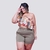Conjunto Plus Size Feminino Ciganinha Lastec Estampado Short com Cinto 0231 - Bellucy Modas