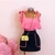 Conjunto Feminino Blusa Short Saia Cinto Roupas Femininas