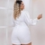 Macaquinho Plus Size Feminino Curto Manga Longa com botões