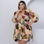 Vestido Feminino Plus Size Estampado Manga Longa Rodado - Bellucy Modas