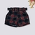 Short Feminino Plus Size Estampado Xadrez Cinto Alfaiataria 0285 na internet