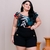 Conjunto Feminino Plus Size Blusa Estampada e Short 0233