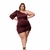 Vestido Plus Size Feminino Justo com Cordão 1 Manga 48 ao 52 0057