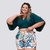 Conjunto Feminino Plus Size Cropped Transpassado Short 0220 na internet