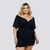 Imagem do Vestido Feminino Plus Size com Saia Decote Ombro a Ombro