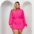 Chemise Vestido Plus Size Feminino Com Botões de Manga Longa - loja online