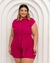 Macaquinho Plus Size C Faixa Fecho em Botoes na Frente 0456